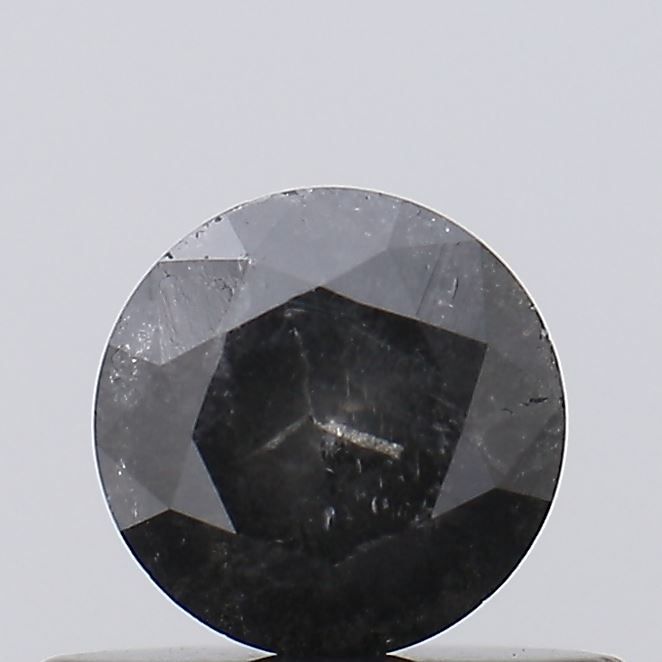 0.41 ct Round Salt and Pepper Natural Diamond, I3