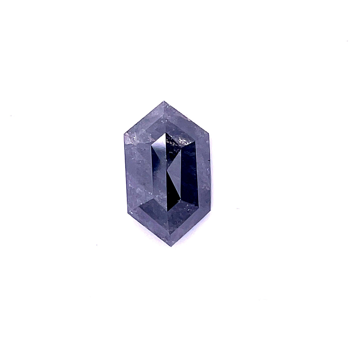3.30 ct Hexagon Salt and Pepper Natural Diamond