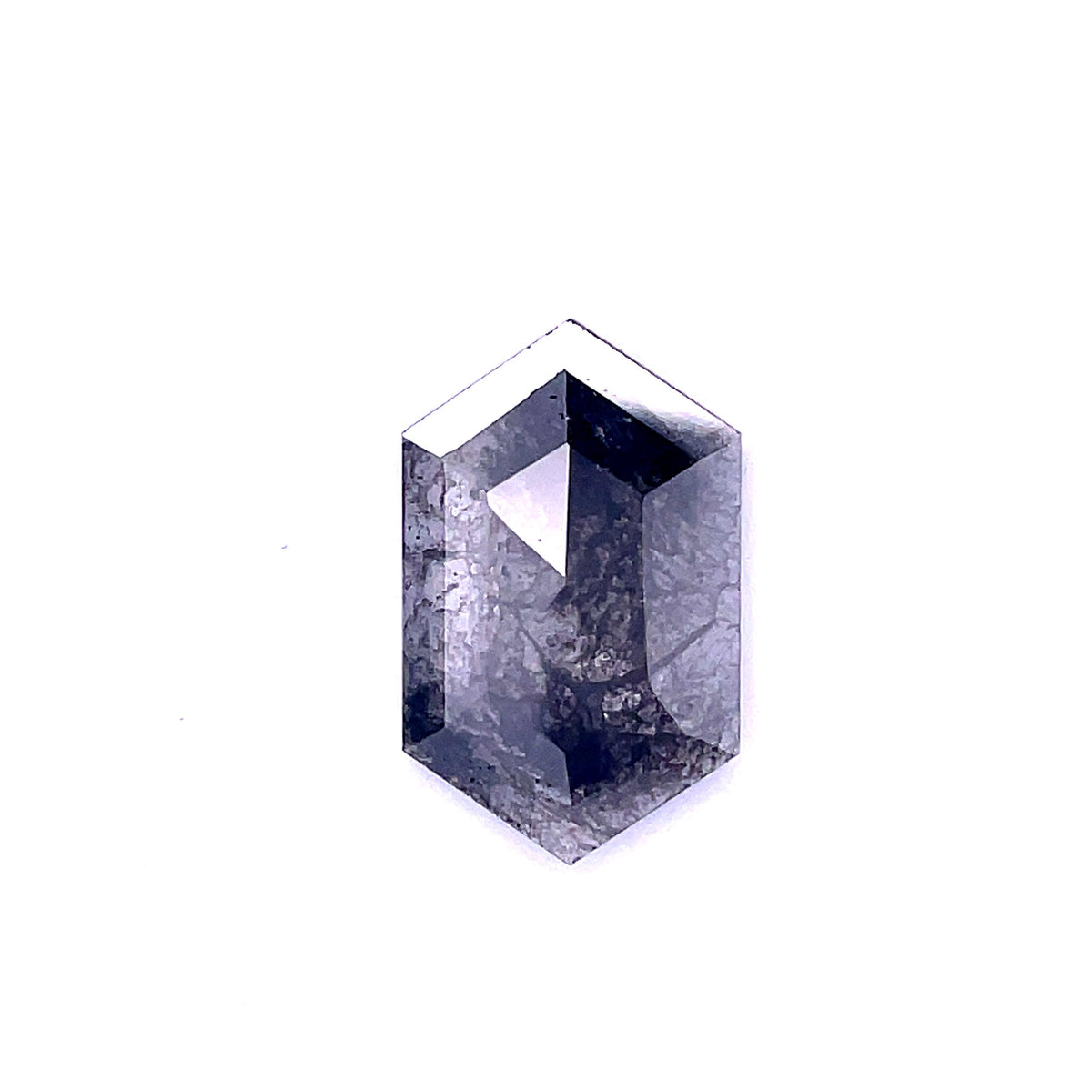 2.80 ct Hexagon Salt and Pepper Natural Diamond