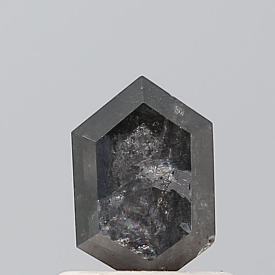 0.69 ct Hexagon Salt and Pepper Natural Diamond, VS2