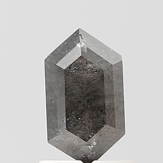 1.11 ct Hexagon Salt and Pepper Natural Diamond, VVS2