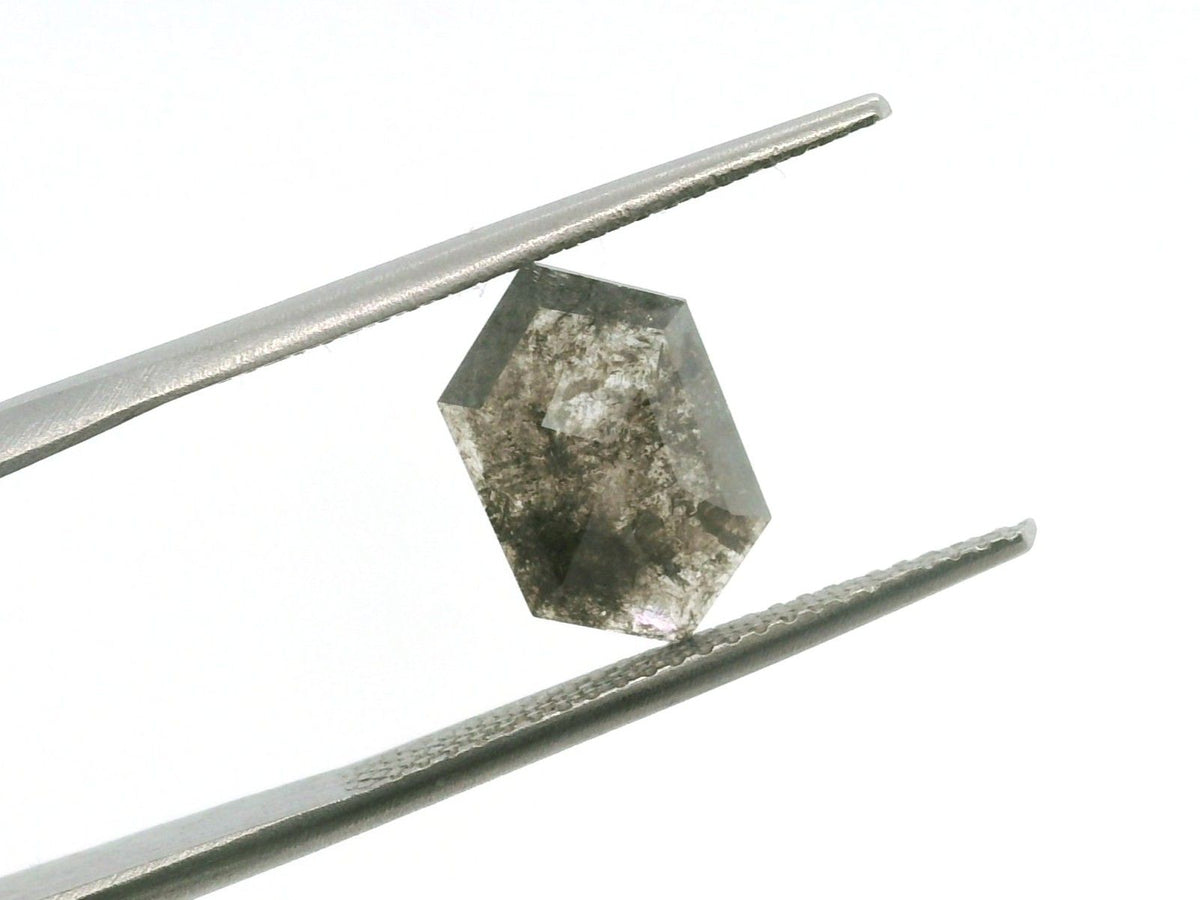 1.64 ct Hexagon Salt and Pepper Natural Diamond