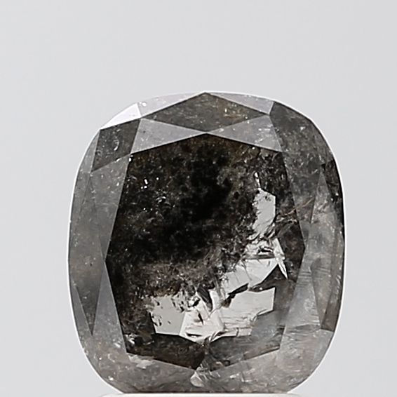 1.60 ct Cushion Salt and Pepper Natural Diamond, VVS2