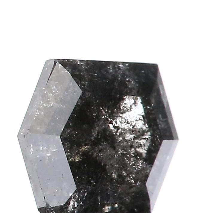 0.89 ct Hexagon Salt and Pepper Natural Diamond, I3