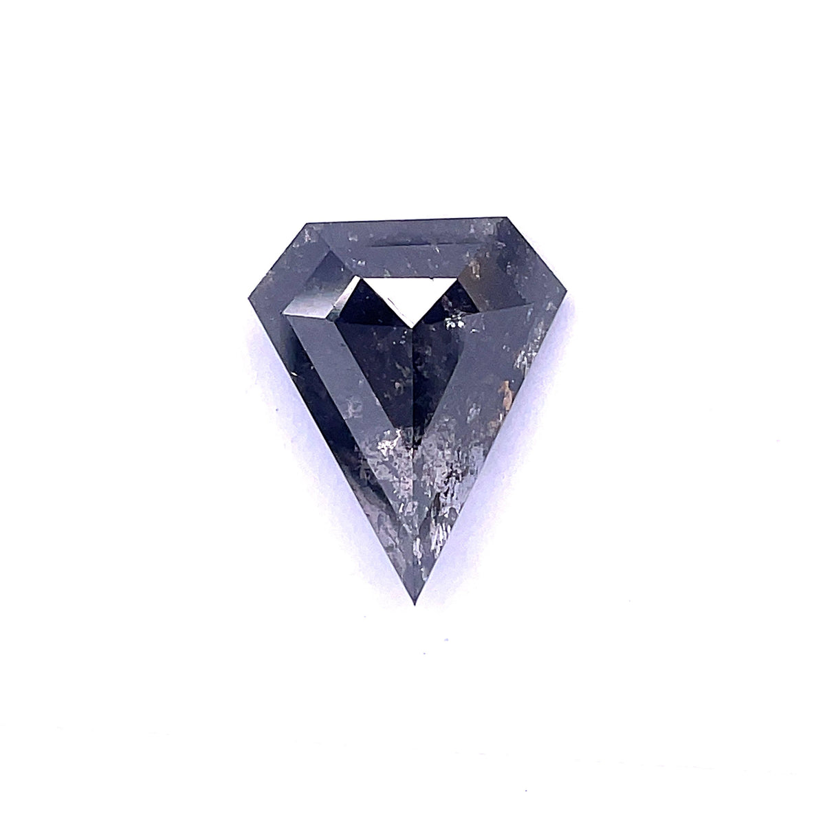 4.18 ct Shield Salt and Pepper Natural Diamond