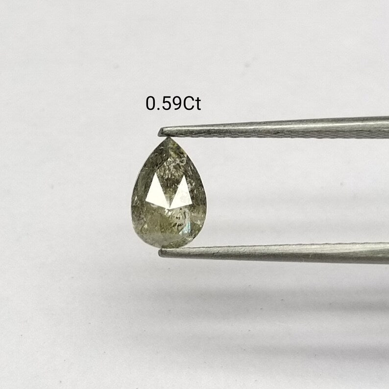 0.58 ct Pear Salt and Pepper Natural Diamond, I3