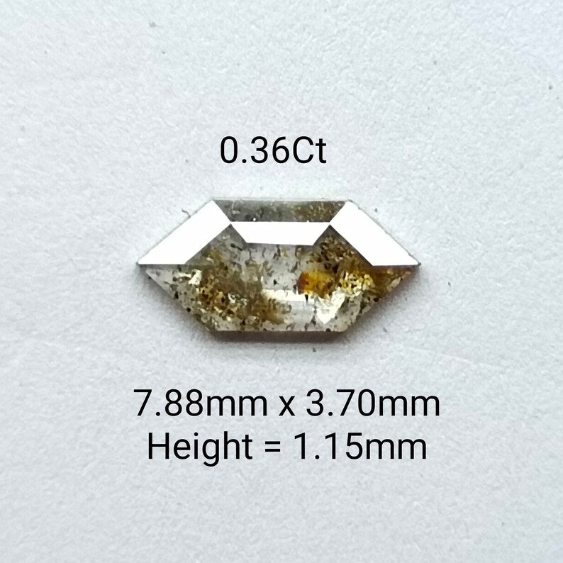 0.36 ct Hexagon Salt and Pepper Natural Diamond, I3