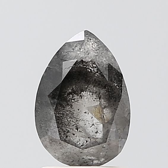 1.52 ct Pear Salt and Pepper Natural Diamond, VS1