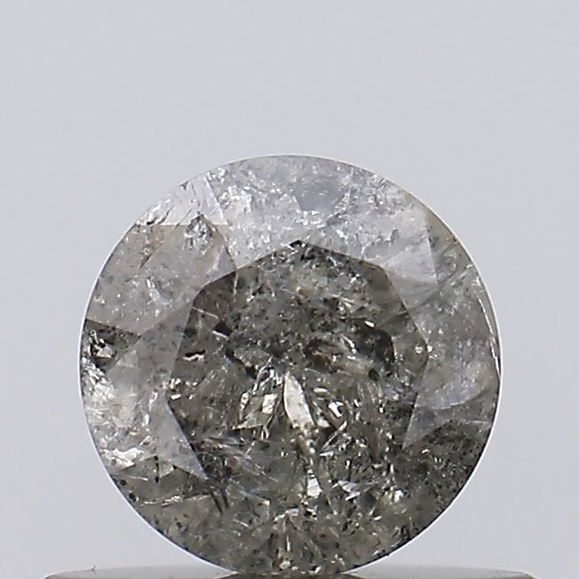 0.41 ct Round Salt and Pepper Natural Diamond, I3