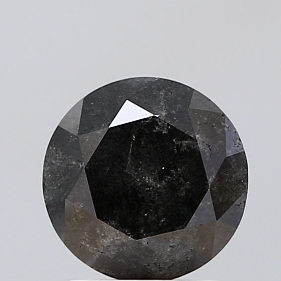 1.44 ct Round Salt and Pepper Natural Diamond, VVS2