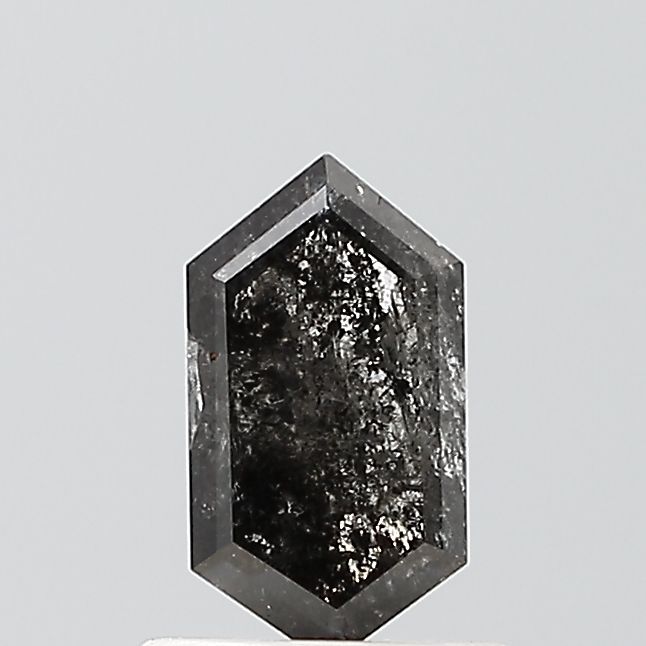0.76 ct Hexagon Salt and Pepper Natural Diamond, VS2