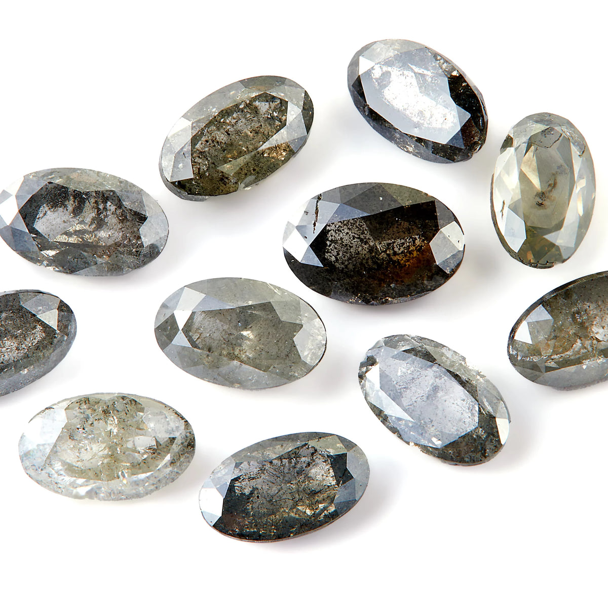 0.001 ct Oval Cut Salt and Pepper Natural Melee Diamonds – Lot 2
