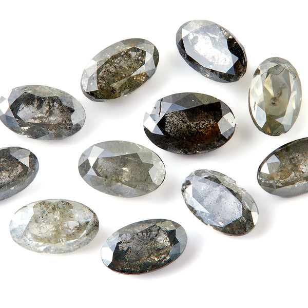 0.035–0.039 ct Oval Cut Salt and Pepper Natural Melee Diamonds – Lot 2