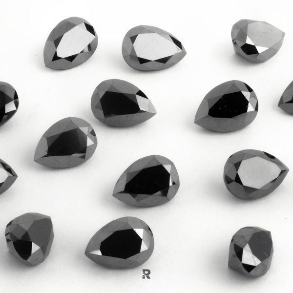 5.00 x 8.00 mm Pear Shape Black Natural Diamond