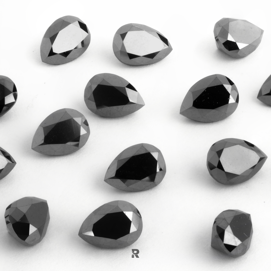 4.00 x 6.10 mm Pear Shape Black Natural Diamond