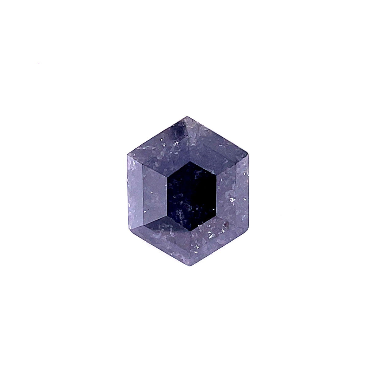 3.55 ct Hexagon Salt and Pepper Natural Diamond