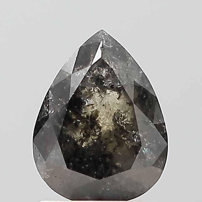 1.60 ct Pear Salt and Pepper Natural Diamond, VVS2