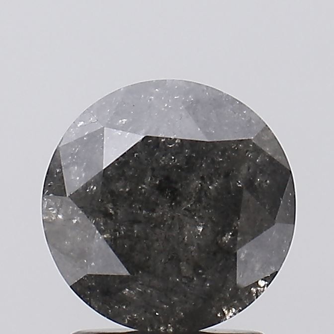 2.04 ct Round Salt and Pepper Natural Diamond, I3