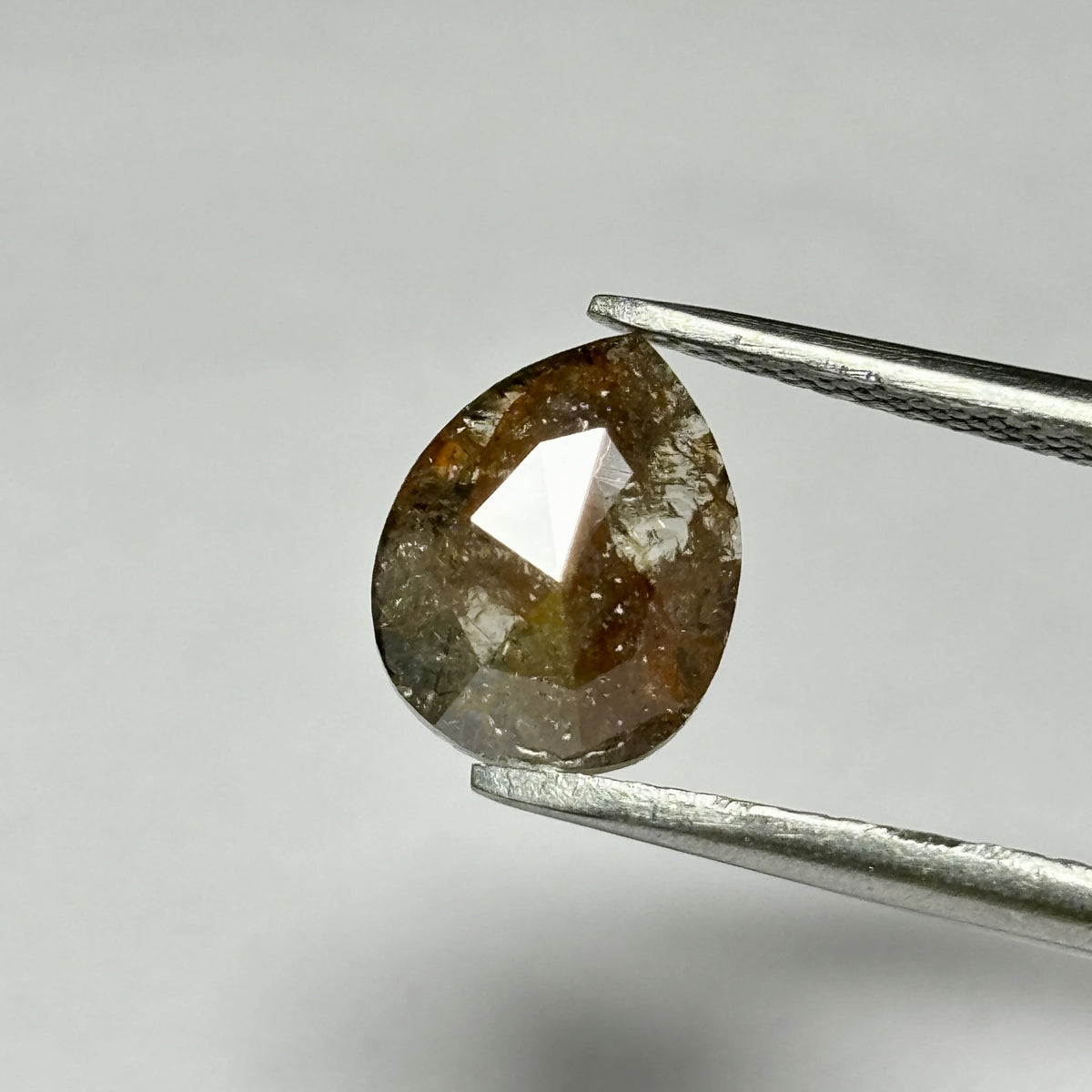 1.42 ct Pear Salt and Pepper Natural Diamond, I3