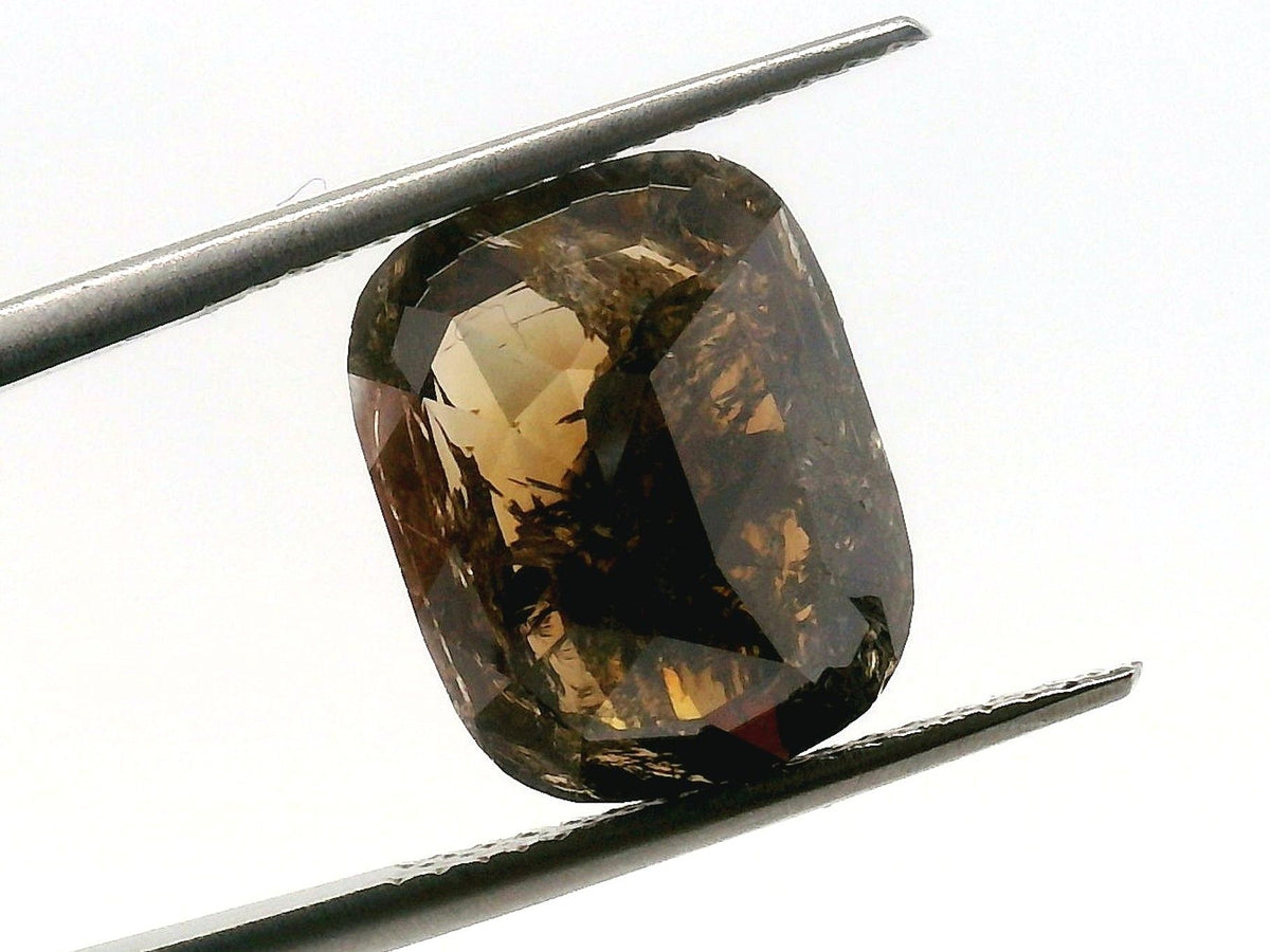 7.77 ct Cushion Salt and Pepper Natural Diamond