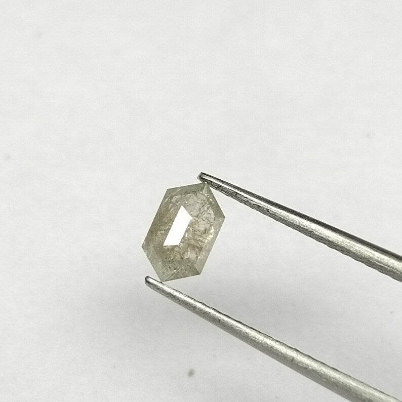 0.43 ct Hexagon Salt and Pepper Natural Diamond, I3