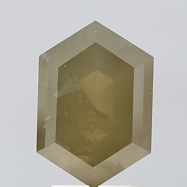 4.31 ct Hexagon Salt and Pepper Natural Diamond, VVS2
