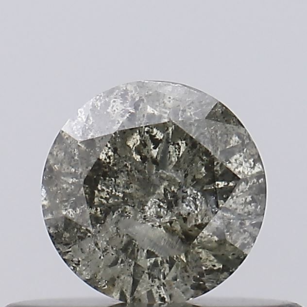 0.30 ct Round Salt and Pepper Natural Diamond, I3