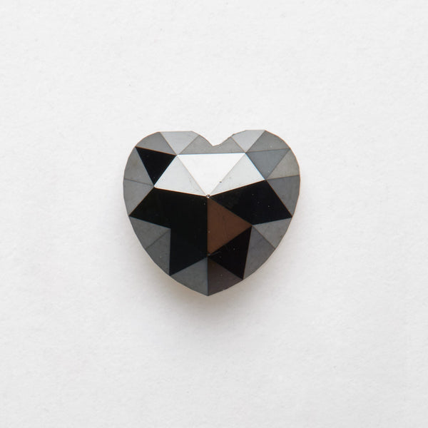 1.8 ct Heart Cut Salt and Pepper Diamond
