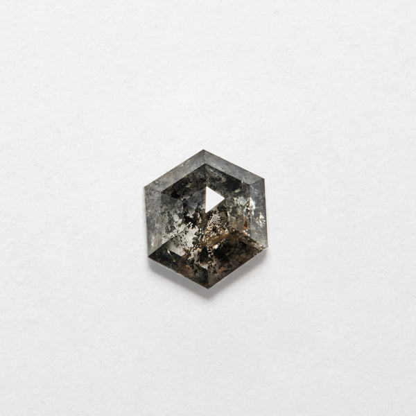 0.79 ct Hexagon Cut Salt and Pepper Natural Diamond