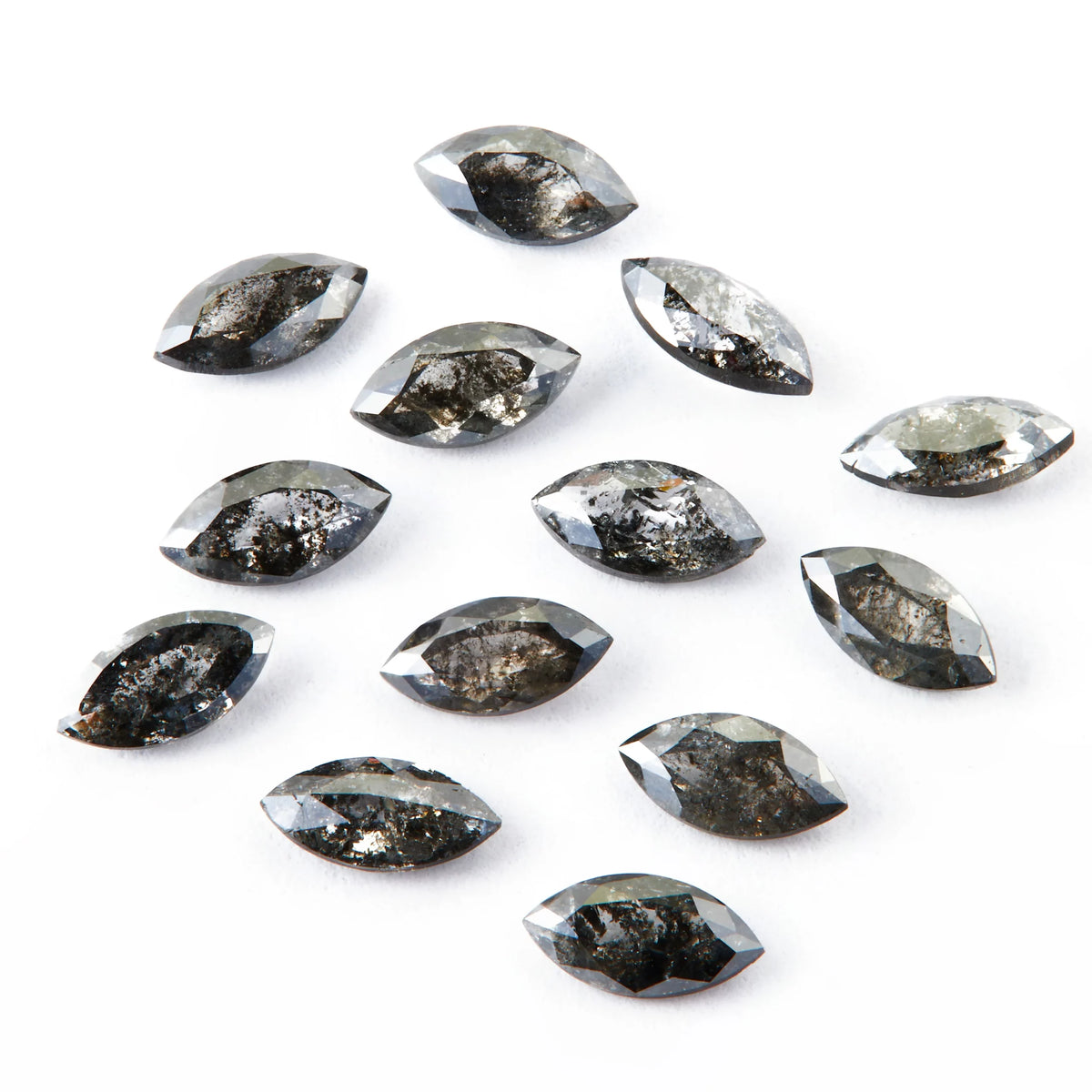 Marquise Cut Salt and Pepper Natural Melee Diamonds – Lot 3