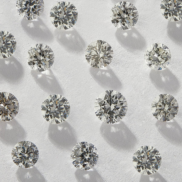 0.90 mm Round Natural White Melee Diamonds, GH Color, I1-I2 Clarity