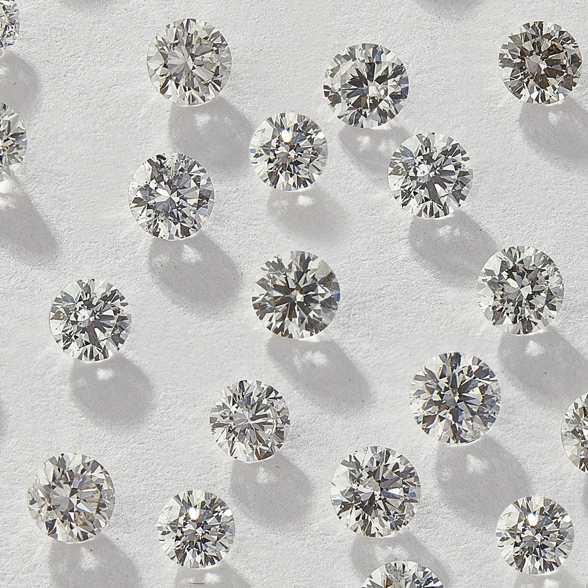 1.10 mm Round Natural White Melee Diamonds, GH Color, SI3-I1 Clarity, Pack of 10
