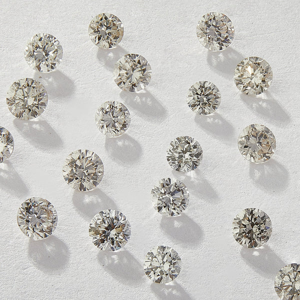 0.90 mm Round Natural White Melee Diamonds, HIJ Color, SI3-I1 Clarity