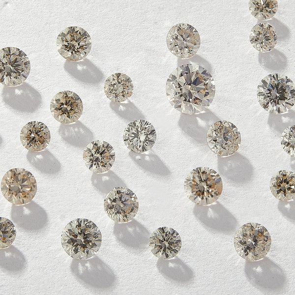 0.90 mm Round Natural White Melee Diamonds, IJKL Color, SI3-I1 Clarity