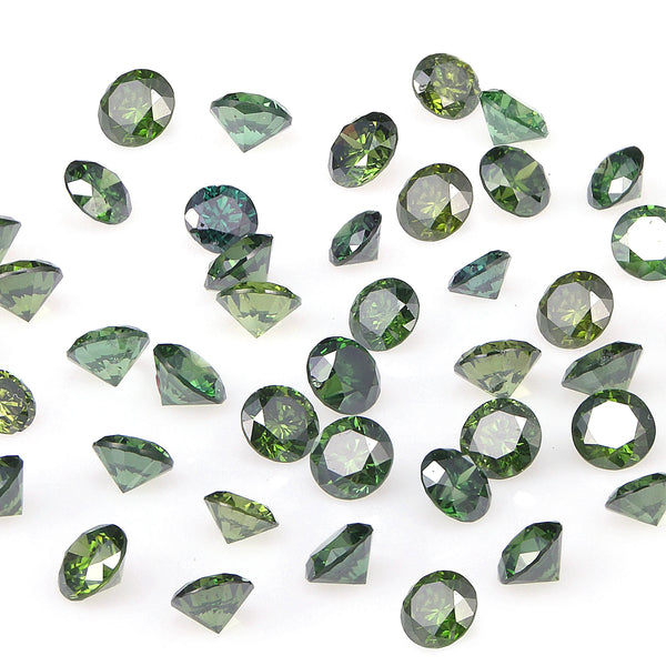 3.10 mm Round Fancy Green Natural Melee Diamonds – VS1–VS2