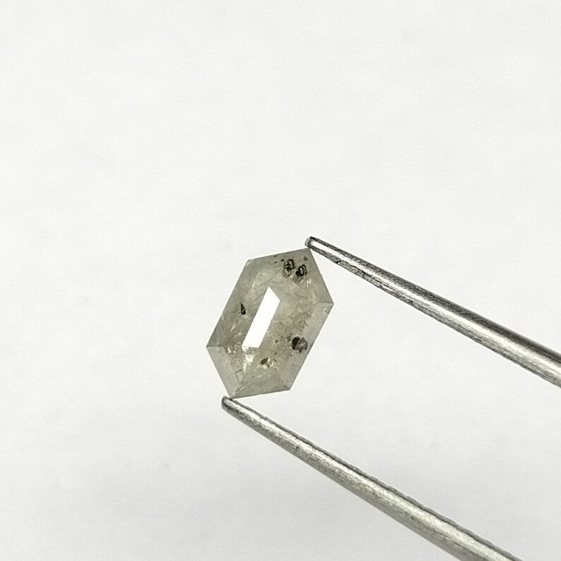 0.37 ct Hexagon Salt and Pepper Natural Diamond, I3