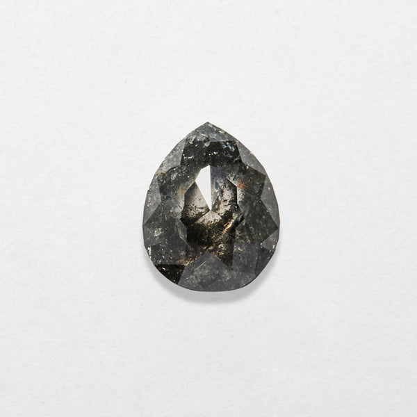 0.72 ct Pear Shape Salt and Pepper Natural Diamond