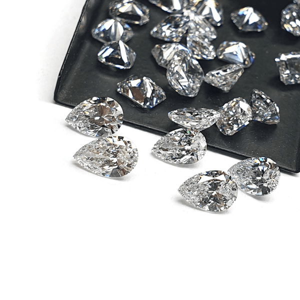 3.70 x 2.40 mm Pear Shape Natural White Diamonds (≈0.07 ct each)