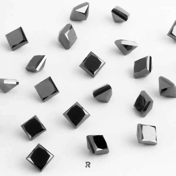5.60 mm Princess Shape Black Natural Diamond