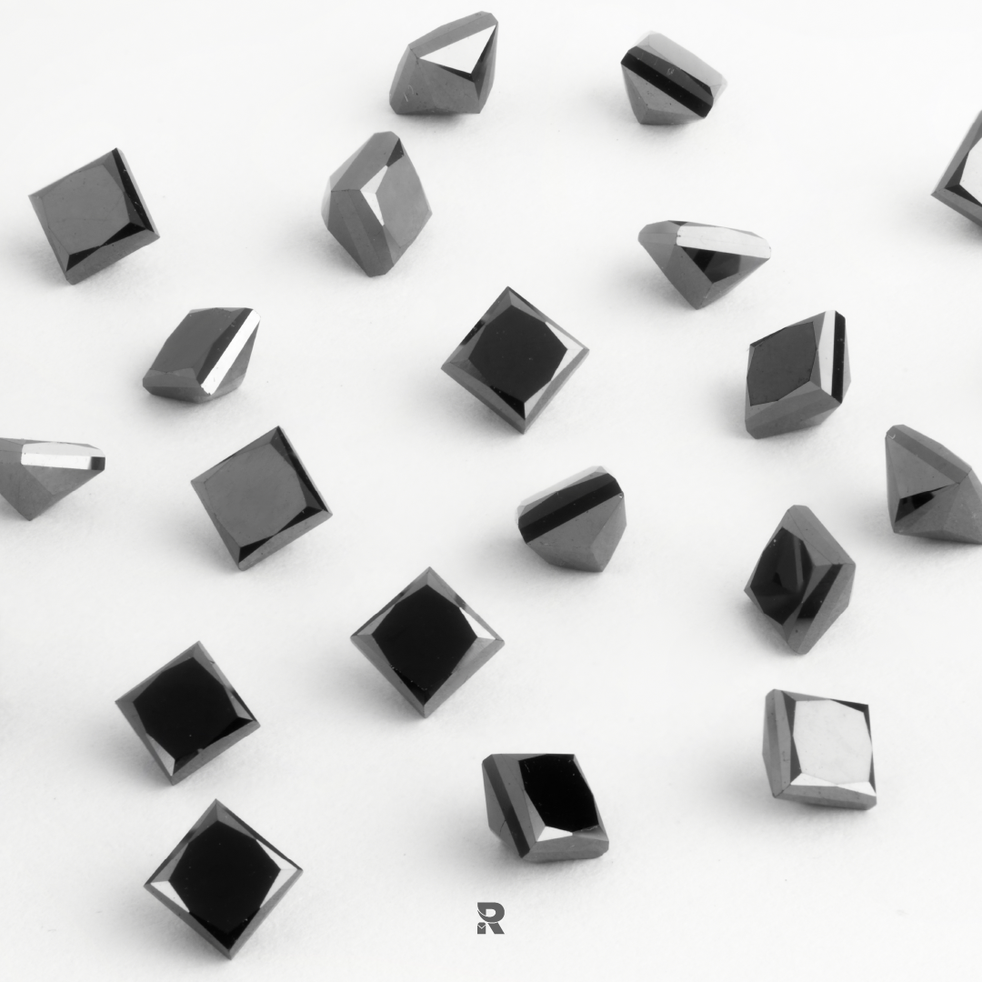 3.50 mm Princess Shape Black Natural Melee Diamonds – AAA Quality