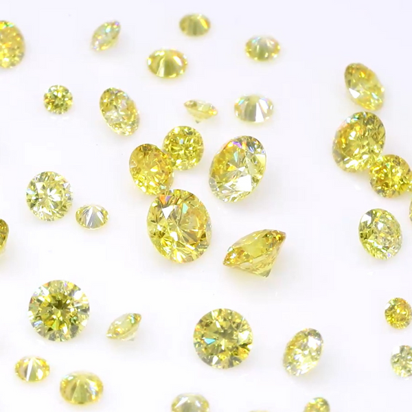 1.20 mm Round Fancy Yellow Natural Diamond Melee, Pack of 100