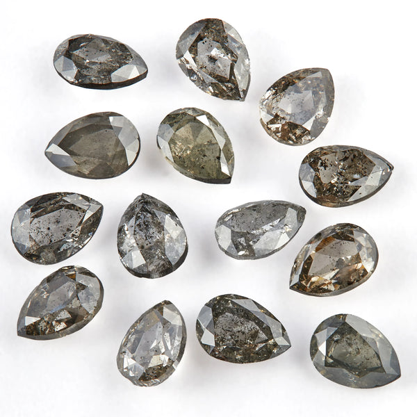 0.006–0.008 ct Pear Cut Salt and Pepper Natural Diamond Melee