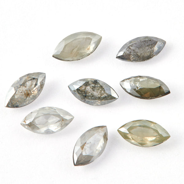 0.004–0.006 ct Marquise Cut Salt and Pepper Natural Diamond Melee