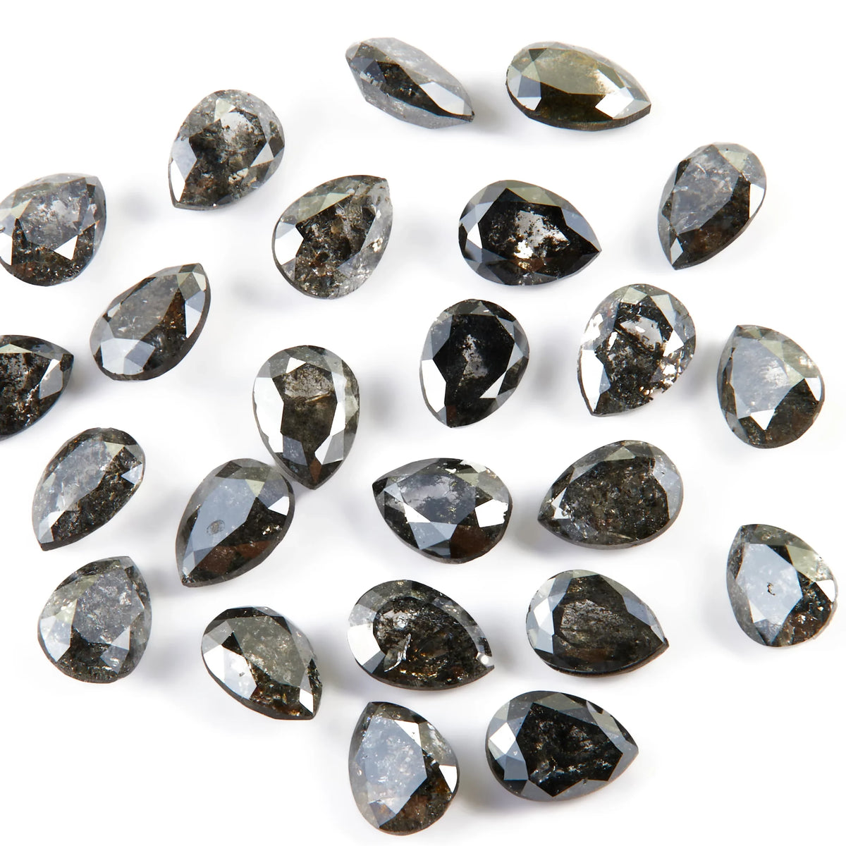 0.01–0.012 ct Pear Cut Salt and Pepper Natural Melee Diamonds – Lot 2